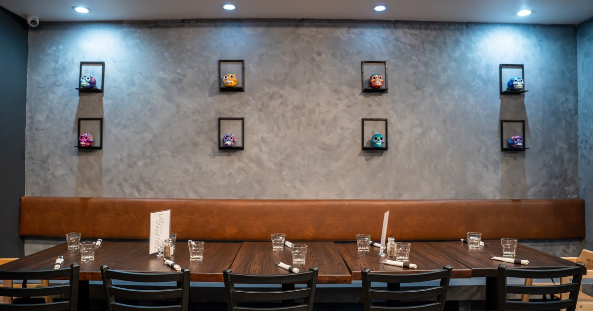 Interior, booth, table, chairs