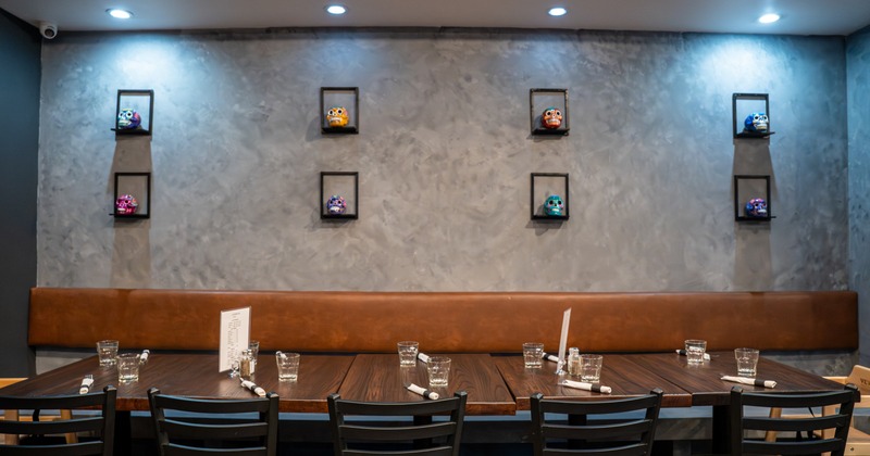 Interior, booth, table, chairs