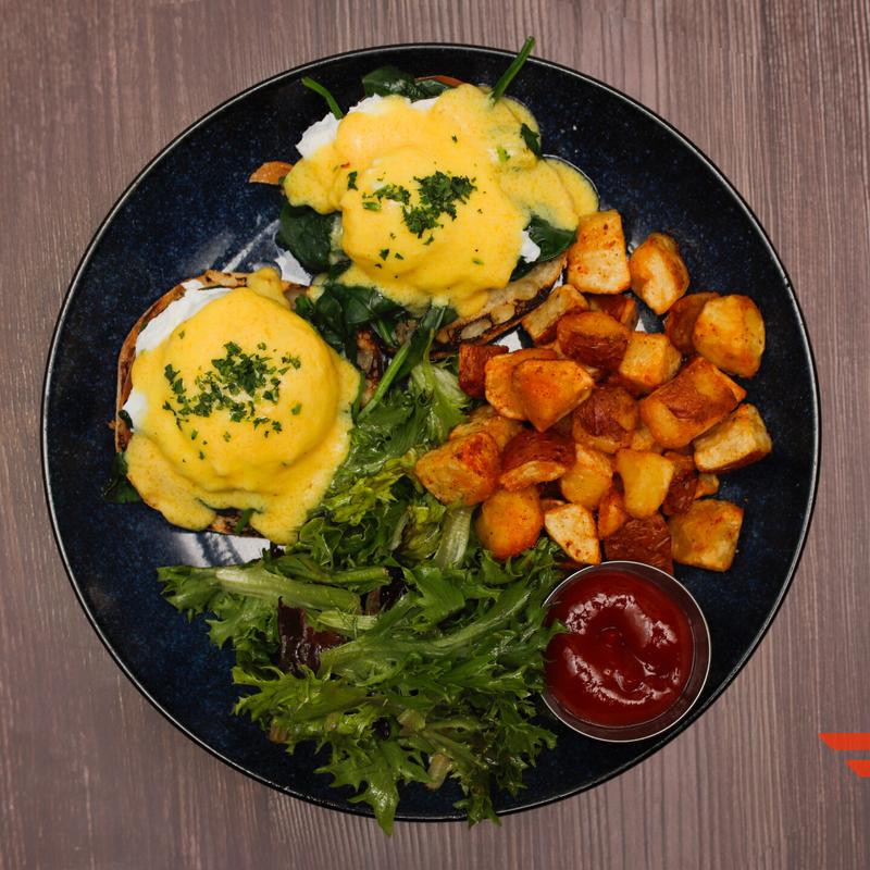 Spinach & Tomato Eggs Benedict photo