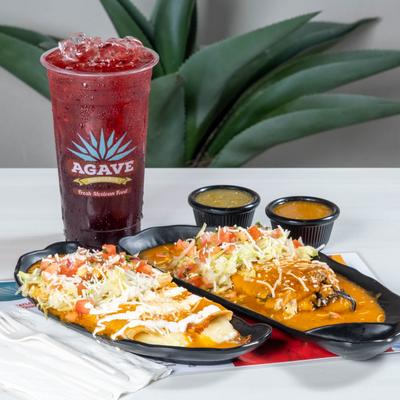 Stuffed chile relleno pepper and enchiladas.