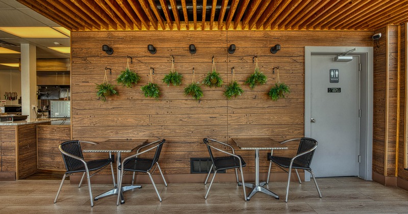 Interior, seating place near wall