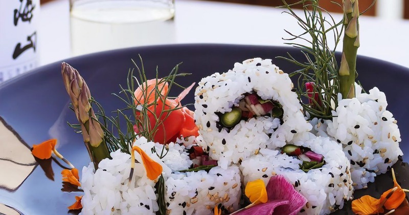 Sushi paired with sake