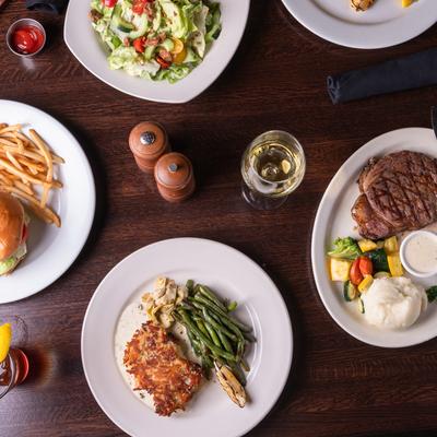 Assorted food dishes.