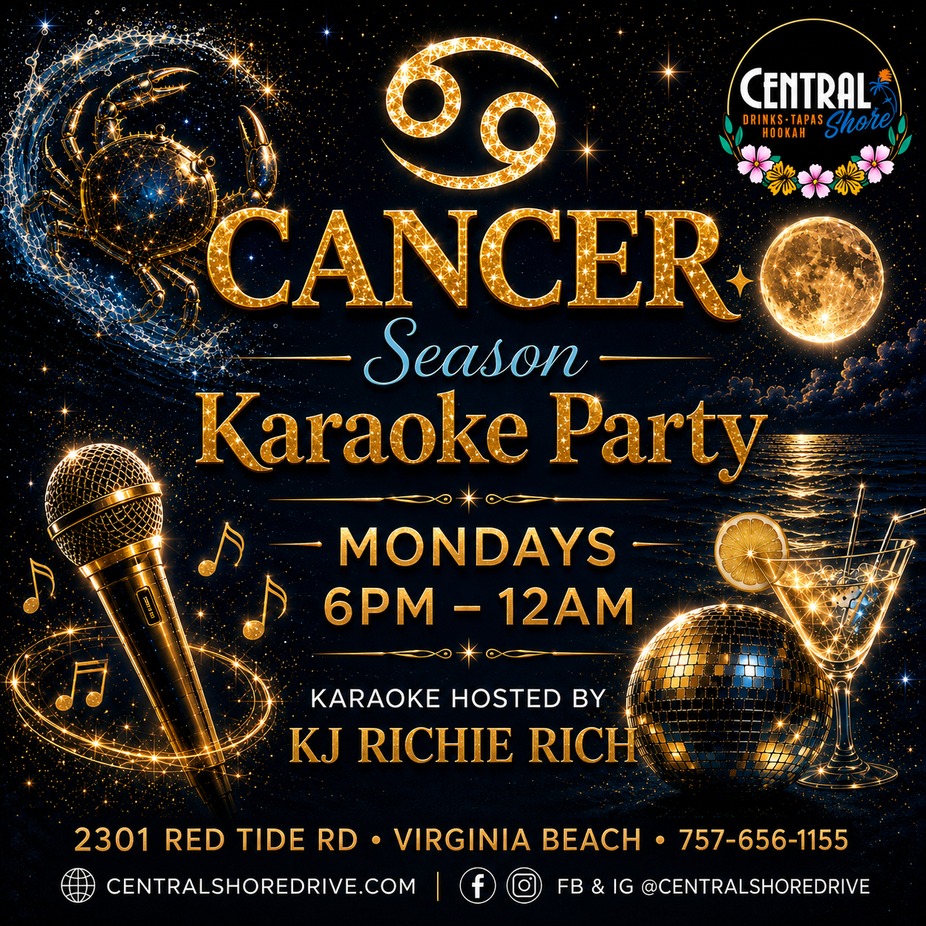 🦀✨ Cancer Season Karaoke Party at Central Shore 🎤🌙 event photo
