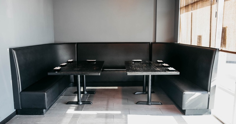 Interior, table set for guests