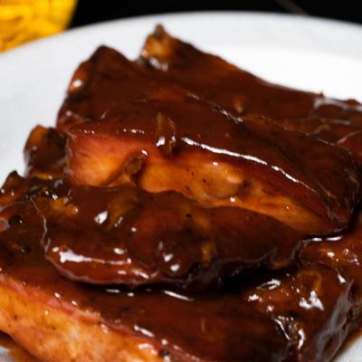 Pork ribs in BBQ sauce
