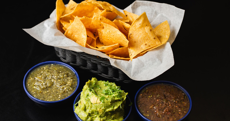 Nachos with variety of dips