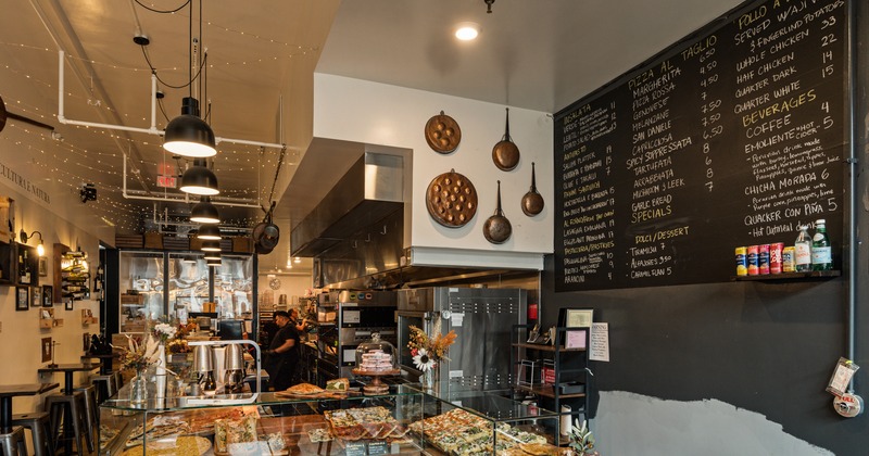 Interior, food counter, diner area