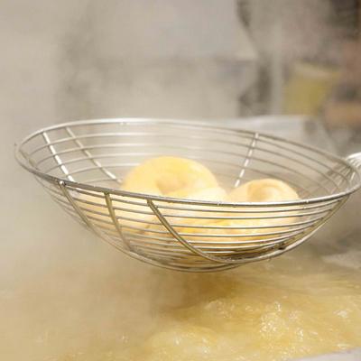 Boiling bagels.