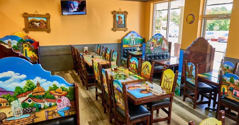 Interior, wide view of dining area