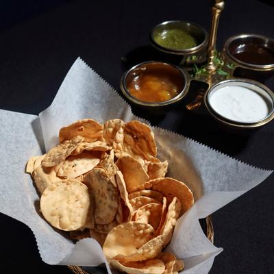 Chutney Sampler w/Papadum.