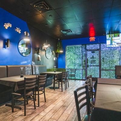 Interior, seating area.