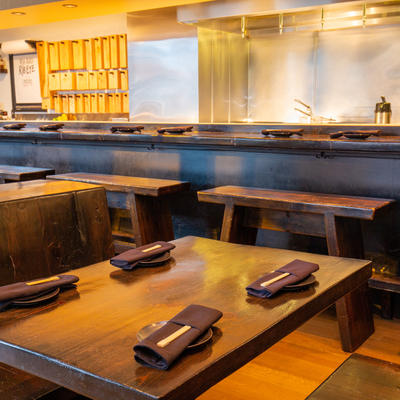 A table set for guests.