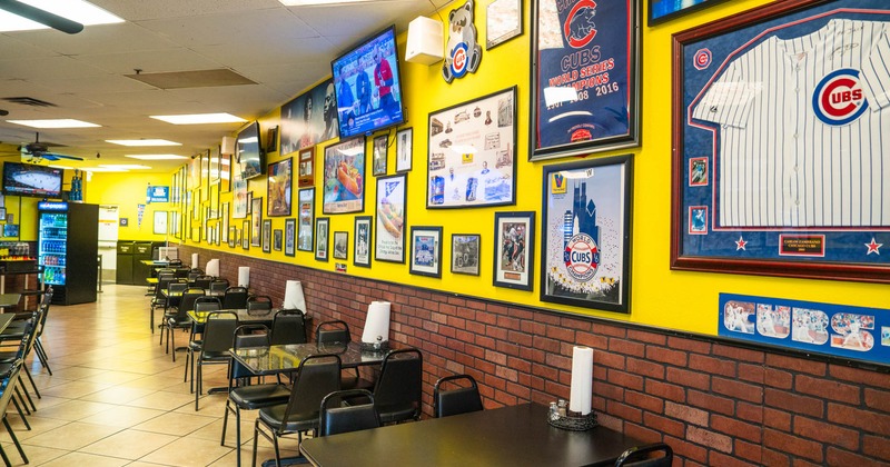 Diner room, tables and chairs