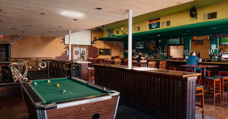 Pool table and bar area