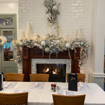 Christmas fireplace.