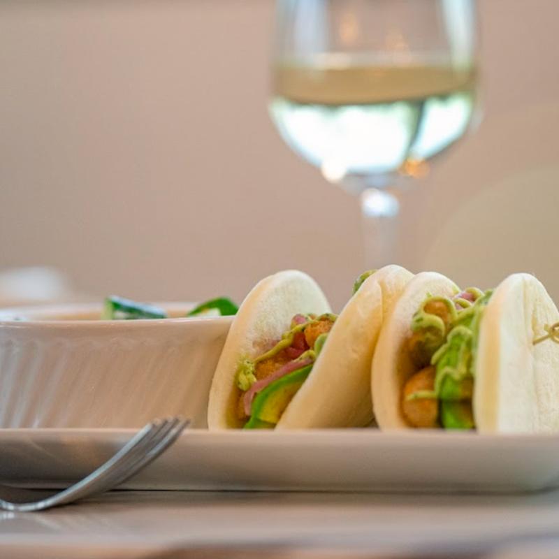 Bao Bun with Crispy Artichokes & Avocado Lime Crema photo