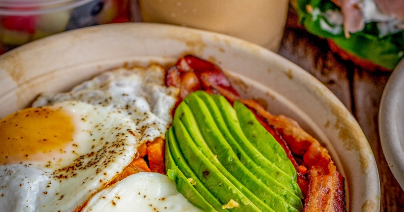 Breakfast power bowl and other food on the table