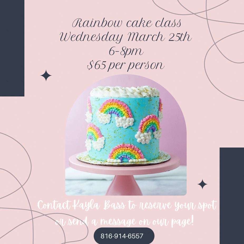 Rainbow cake class event photo