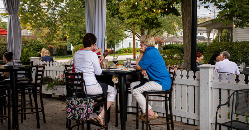 Exterior, guests enjoying drinks