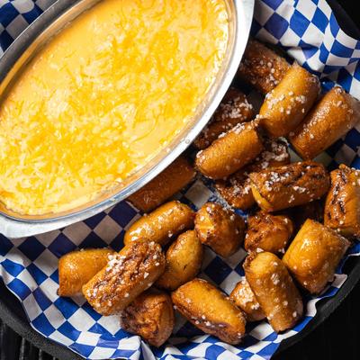 Pretzel bites with dip.