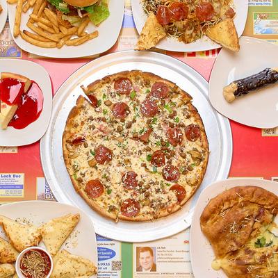 Various food on the table.