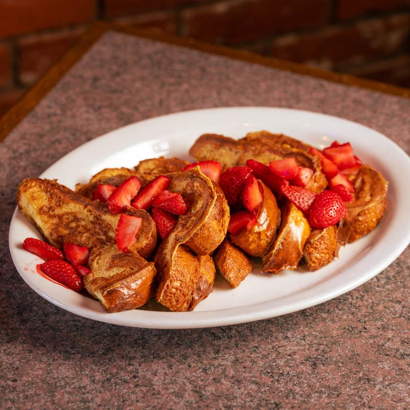 menu item 9 of 13, Cinnamon Roll French Toast with Fruit