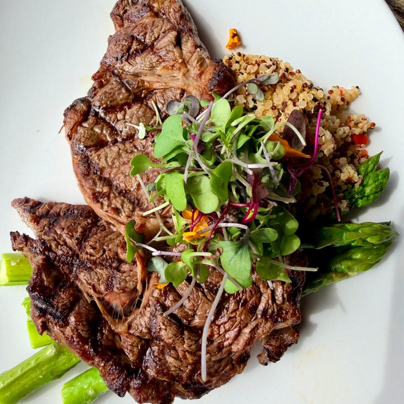 Cowboy Steak with Fresh Veggies & Quinoa photo