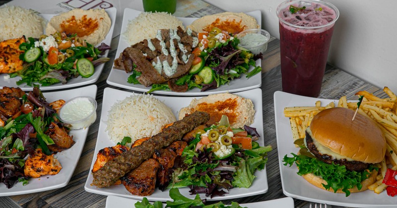 Assorted food dishes