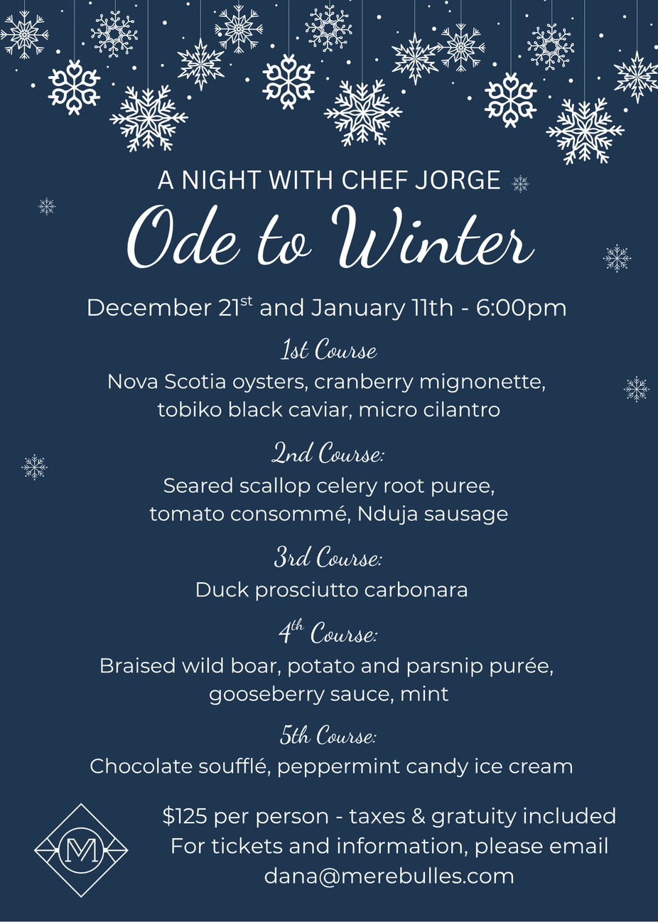 A Night with Chef Jorge - Ode to Winter event photo
