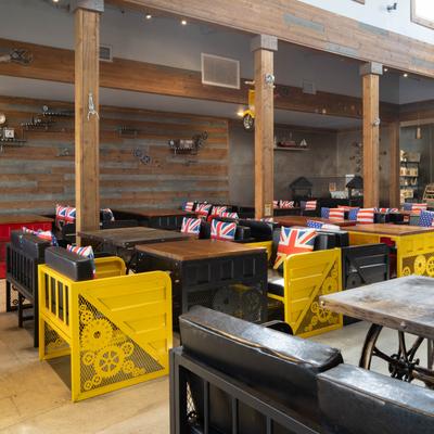 Interior, seating area.