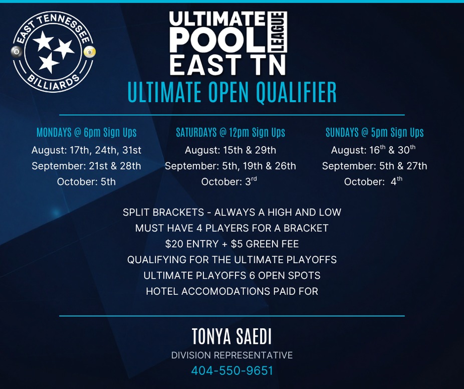 Ultimate Open Qualifiers EAST TN BILLIARDS event photo