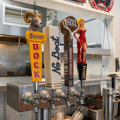 Beer taps.