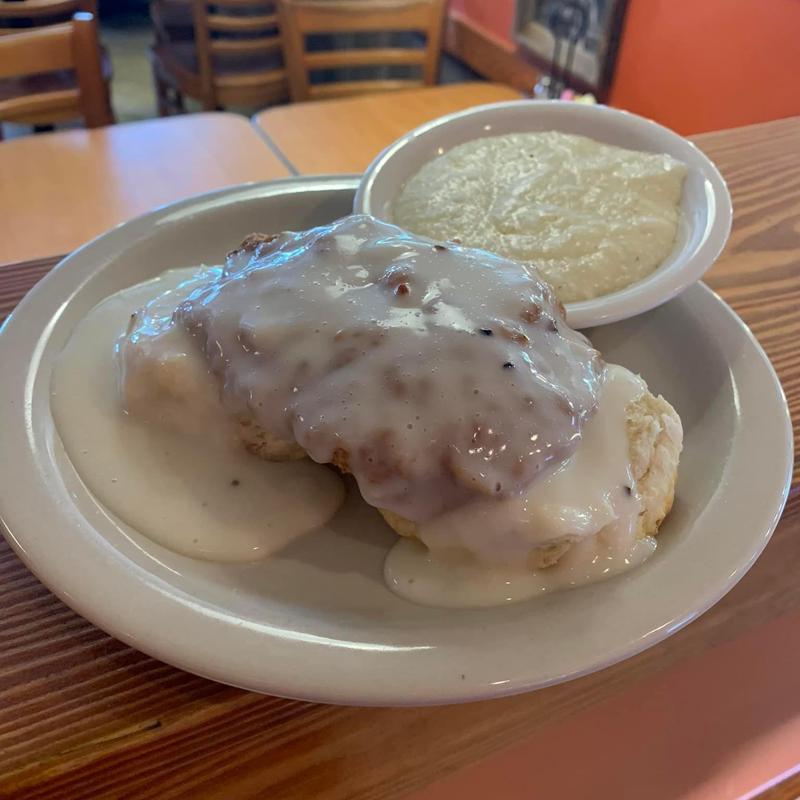 Open Face Porkchop Biscuit photo