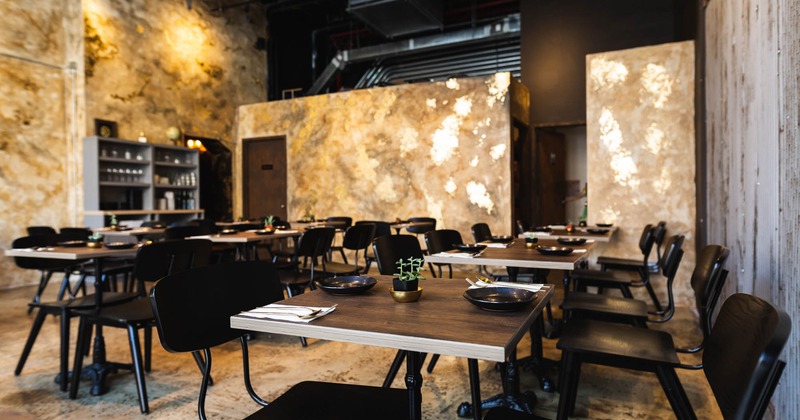 Interior, set dining area