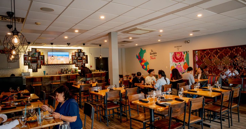 Interior, wide view, dining area