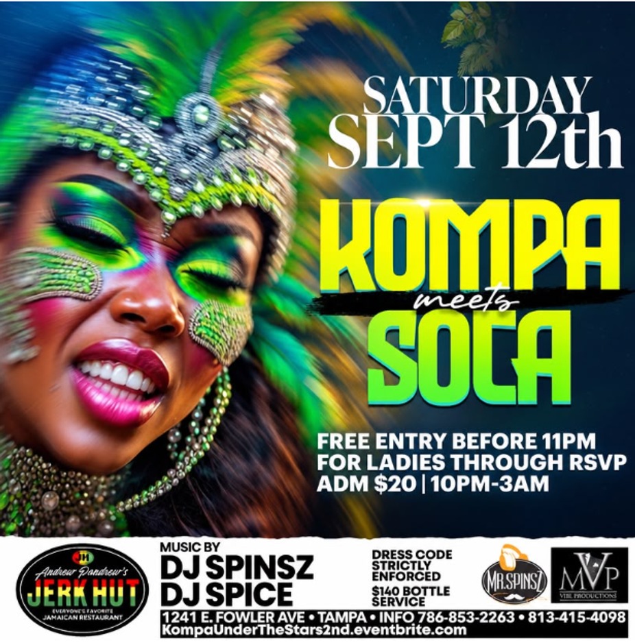 Kompa Meets Soca - September 12 at Jerk Hut | Tampa event photo