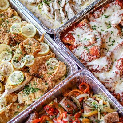 Catering food trays.