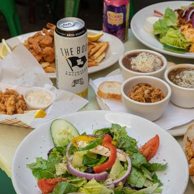 Various dishes served