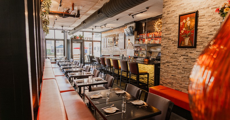 Interior, diner party table, chairs