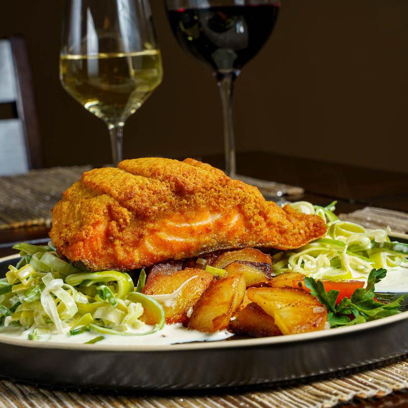 menu item 10 of 12, Dijon crusted Salmon**