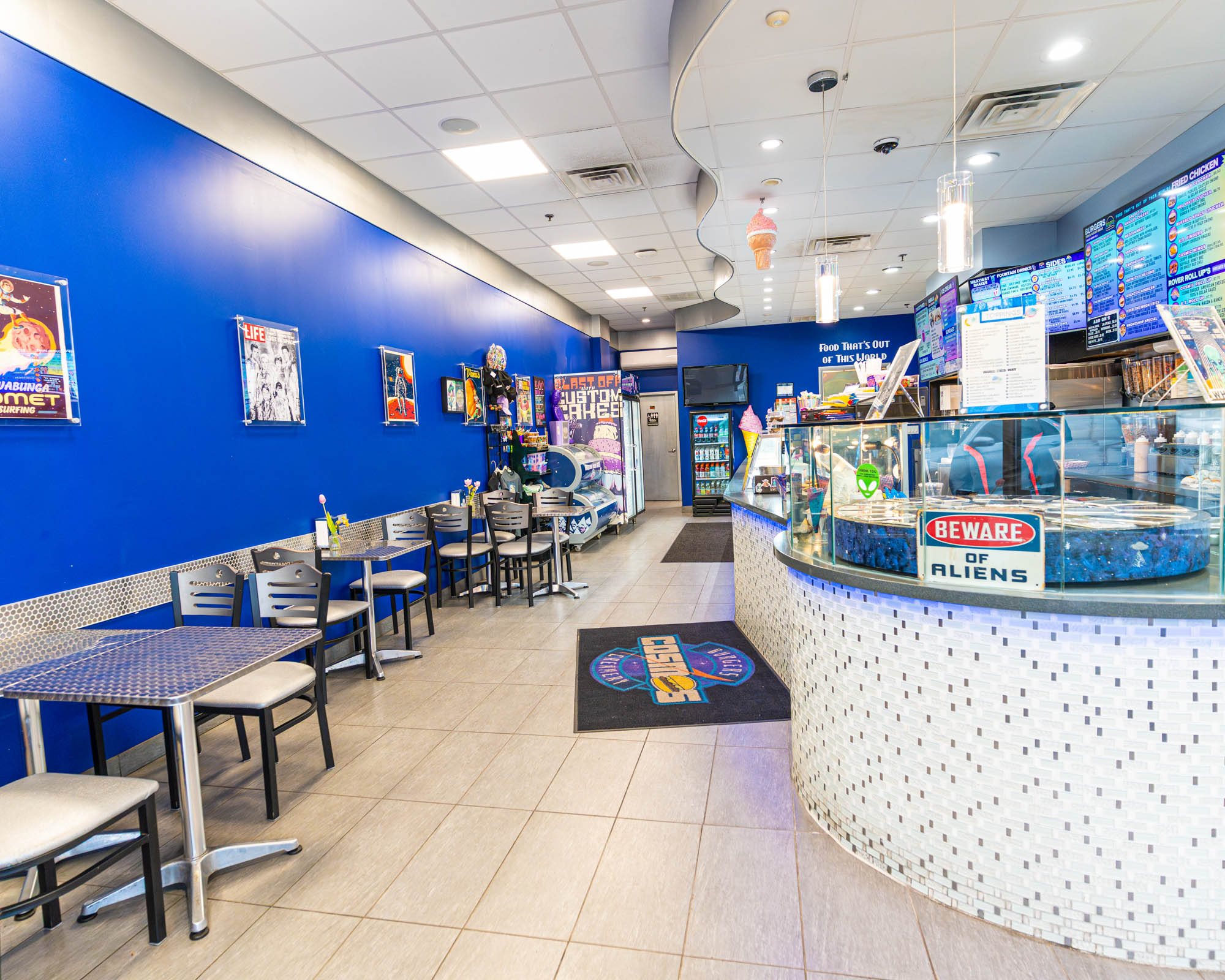 Interior, seating area and ordering counter