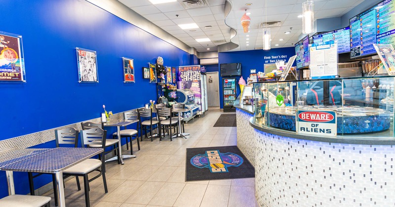 Interior, seating area and ordering counter