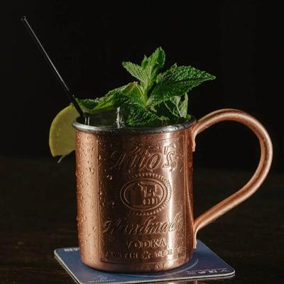 Moscow Mule in a copper mug.