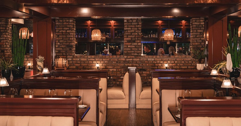 Interior, booth seating area