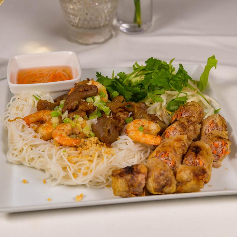 menu item 1 of 6, 6. Vermicelli with Pork, Shrimp, and Imperial Rolls