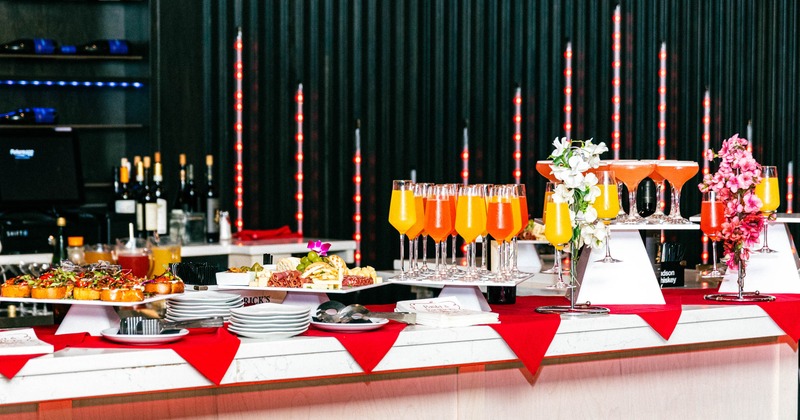 Interior, tables ready for guests