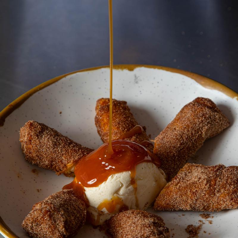 Fried Caramel Apple Pie A La Mode photo