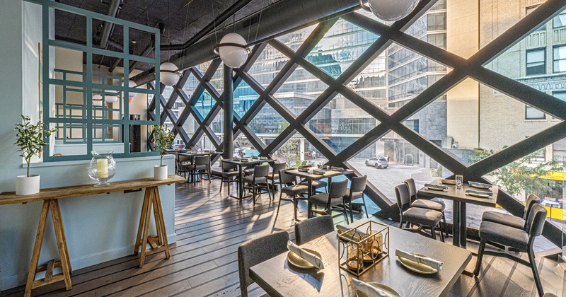 Interior seating with large windows