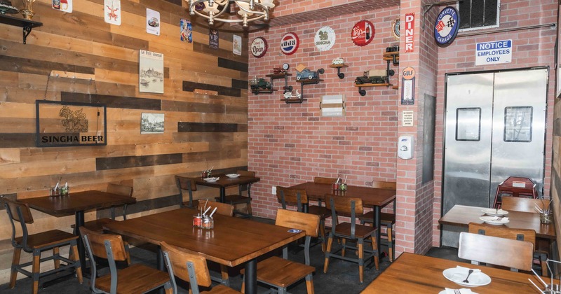 Interior, dining area, tables and chairs